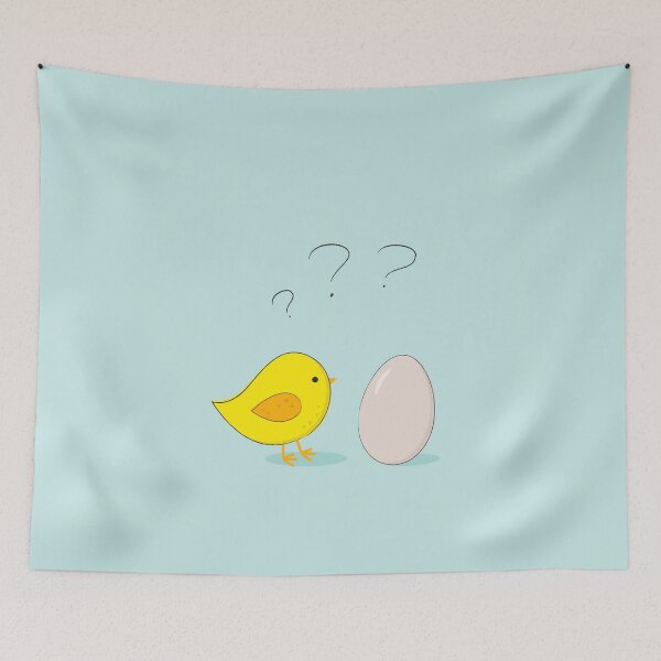 Item preview, The chicken or the egg Question Cute funny cartoon designed and sold by edrawings38.