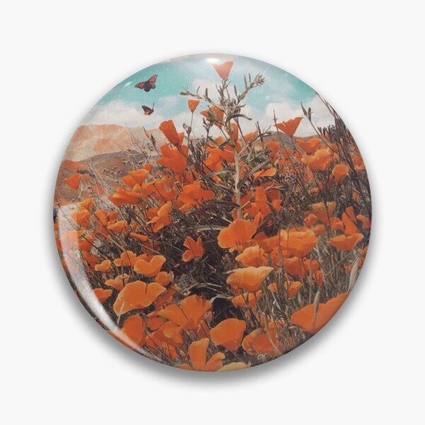 Item preview, Aesthetic orange flower field flowers designed and sold by PeachyDrawingss.