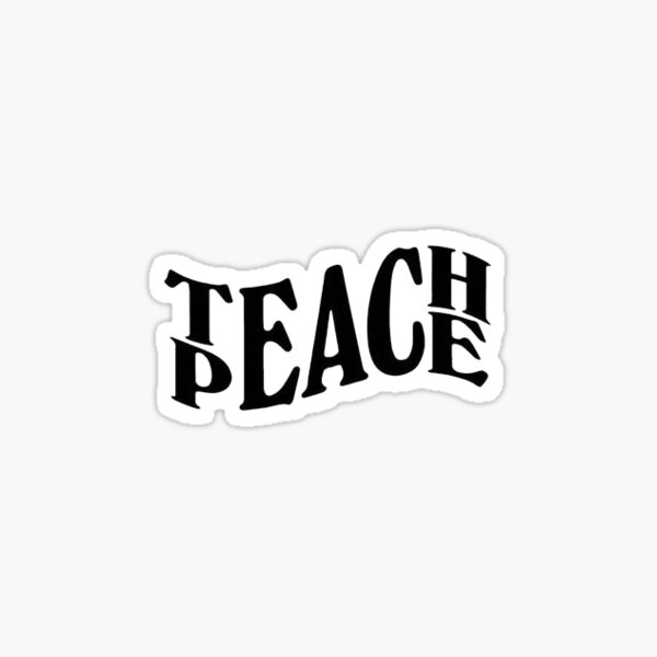 Teach Peace Black Bumper Sticker 
