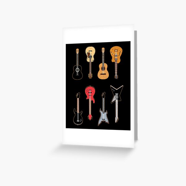 Christmas Rockin Holiday Guitar Band Music Gift Greeting Card by Haselshirt