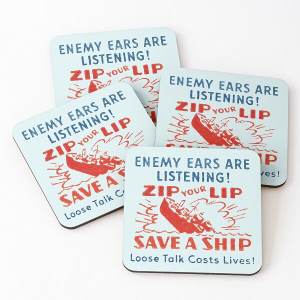Item preview, WWII Zip Your Lip, Save a Ship designed and sold by historicimage.