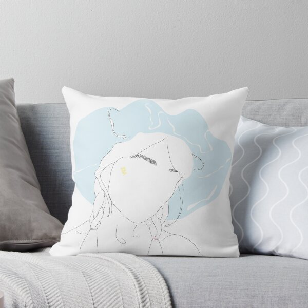 Item preview, Minimalistic art. Line illustration of a girl in a blue hat designed and sold by elza-ri.
