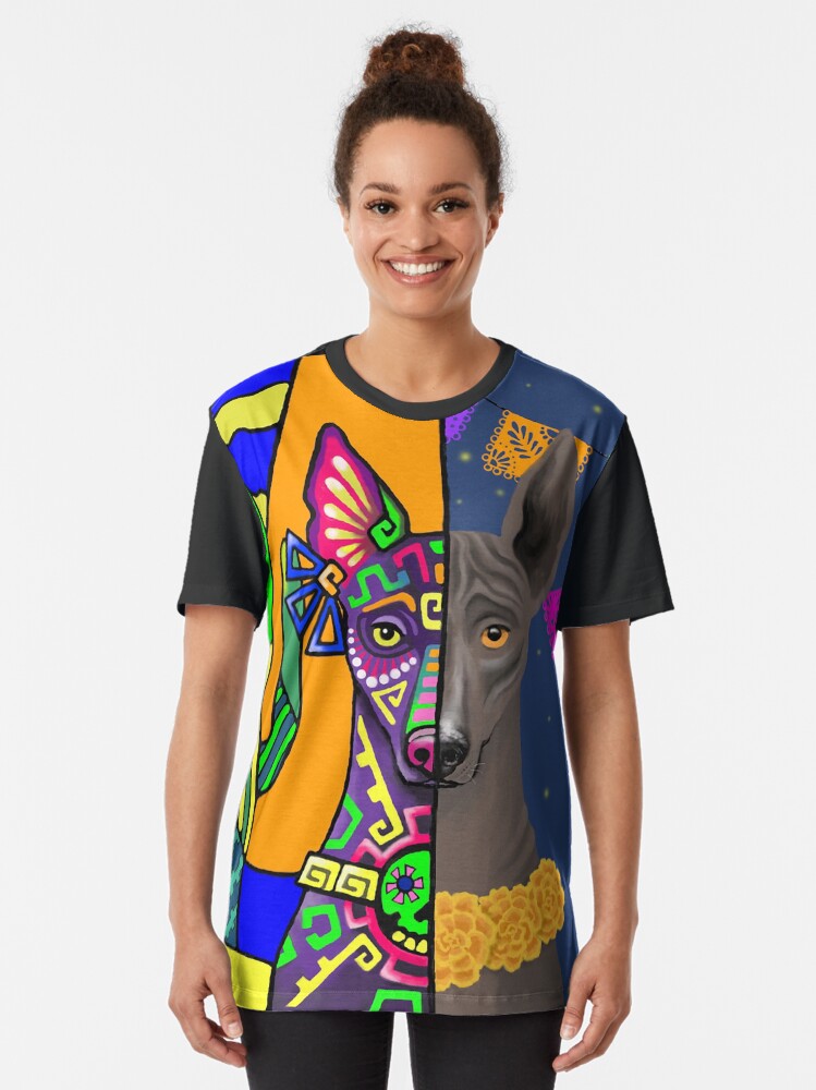 Imagen 2 de 5, Camiseta gráfica con la obra Xolo Prehispánico, diseñada y vendida por TsapunDariaArt.