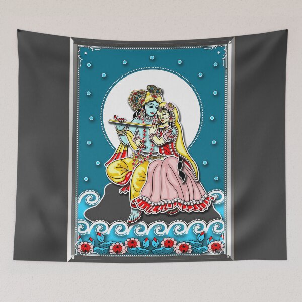 Item preview, Radha Krishna in Moon Night designed and sold by GundicaArt.