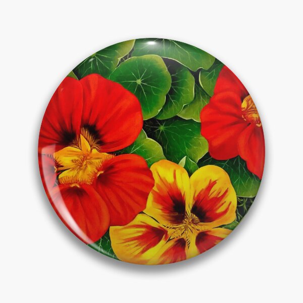 Item preview, Nasturtiums in Vermillion and Yellow designed and sold by Orla Cahill.