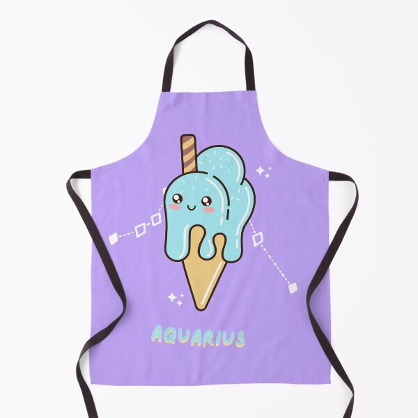 Aperçu de l'œuvre Crème glacée Aquarius | Signe du zodiaque Verseau | Crème glacée Kawaii | Crème glacée mignonne créée et vendue par LaylaCreator.