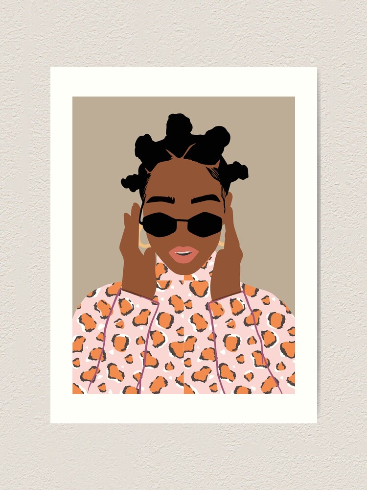 Black Girl Wearing Sunglasses Art Print For Sale By Alureprints Redbubble 