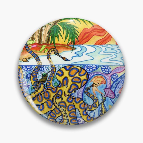 Item preview, Octopia - pulpo tropical pintando su colorida casa designed and sold by Octopiadesign.