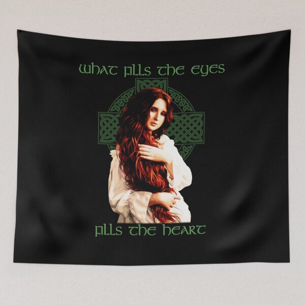 Item preview, What Fills the Eyes, Fills the Heart, Celtic, Irish Proverb, Celtic Cross Knotwork, Celtic Gift designed and sold by Proverbial Wisdom Design.