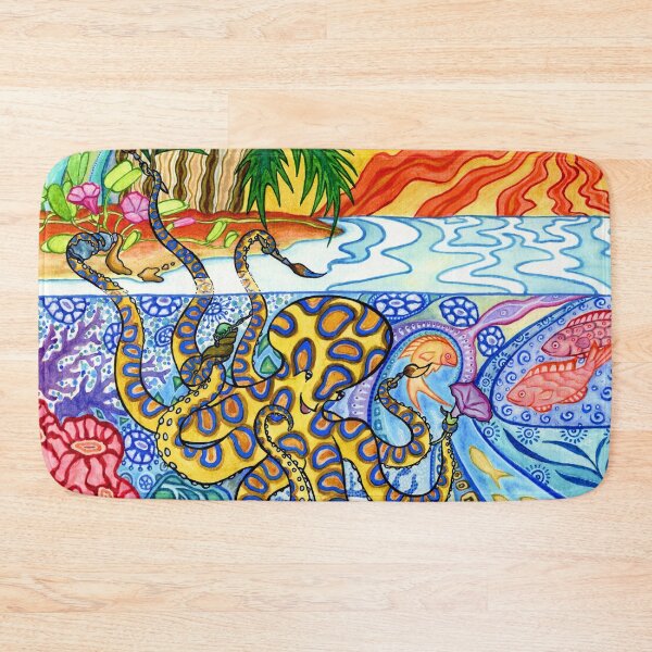 Item preview, Octopia - tropical octopus painting its colorful home designed and sold by Octopiadesign.