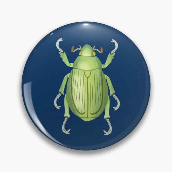Item preview, Beetles - Beautiful Green and Blue Bug and Plants Illustrations Pattern designed and sold by TheRainbowRoom.