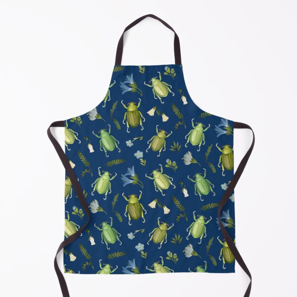 Item preview, Beetles - Beautiful Green and Blue Bug and Plants Illustrations Pattern designed and sold by TheRainbowRoom.