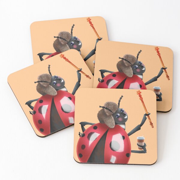 Item preview, Beetle with coffee and scepter designed and sold by CrickettGrrrl.