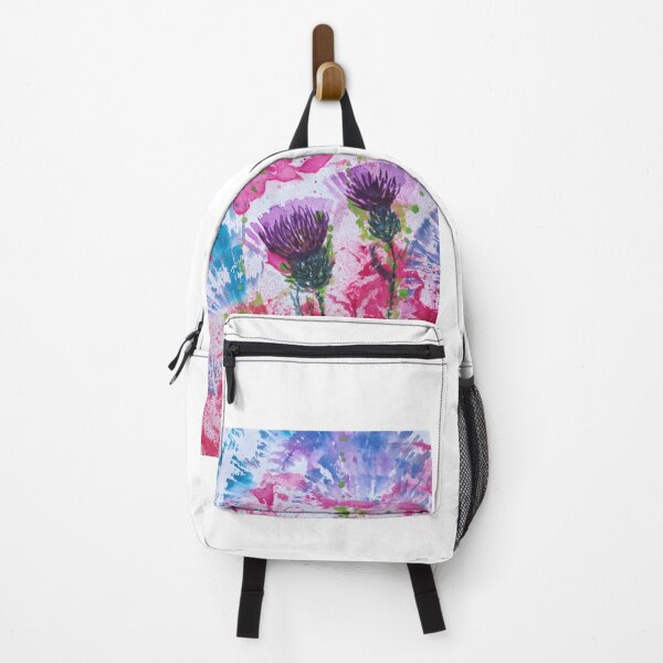 Item preview, Thistle, wild flowers, violet red blue, rainbow designed and sold by NessArtByEwa.