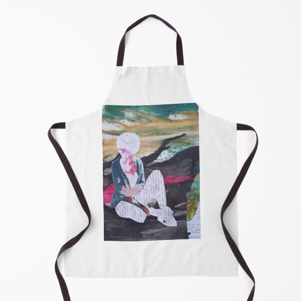 Item preview, Meditation,thinking woman, empty head, mindfulness, leathers, paper, newspaper designed and sold by NessArtByEwa.