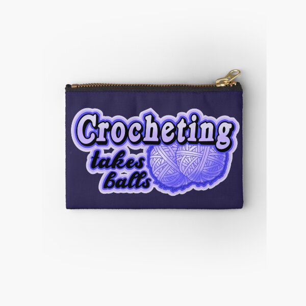 Item preview,  crocheting takes balls, funny male crocheter  pun designed and sold by weilertsen.