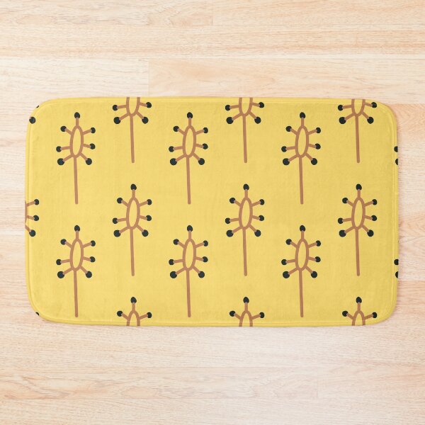 Item preview, Warm yellow seamless pattern with modern stems with black buds. designed and sold by irismoreau.