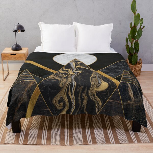 Item preview, Midnight Peaks in Black and Gold designed and sold by AmbienceArt.