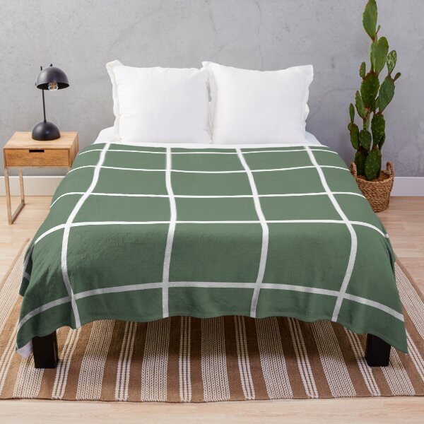 Item preview, Large Hand Drawn Grid (white/sage green) designed and sold by Design Minds Boutique.
