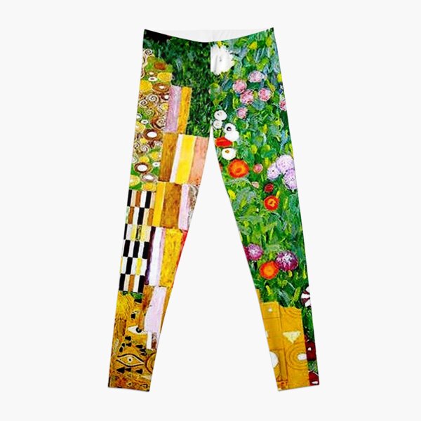 Gustav Klimt ; Vintage 1917 Adele Bloch-Bauer in Garden Print Leggings