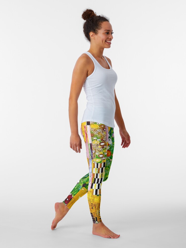 Alternate view of Gustav Klimt ; Vintage 1917 Adele Bloch-Bauer in Garden Print Leggings