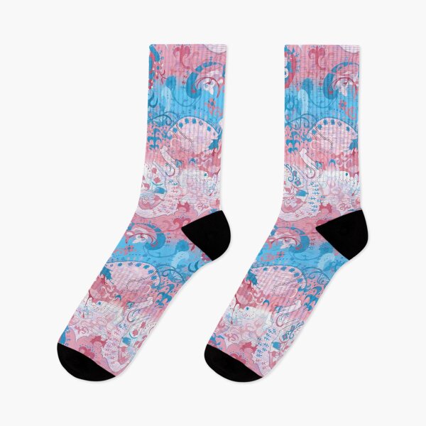 Item preview, Transgender Dragon Damask -- Trans Pride Flag Colors designed and sold by ArgyleImp.