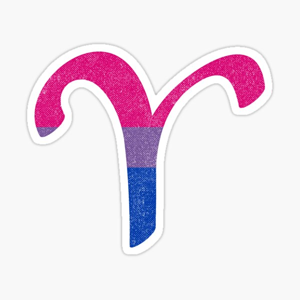 Bisexual Pride Flag Aries Zodiac Sign Sticker By Valador Redbubble