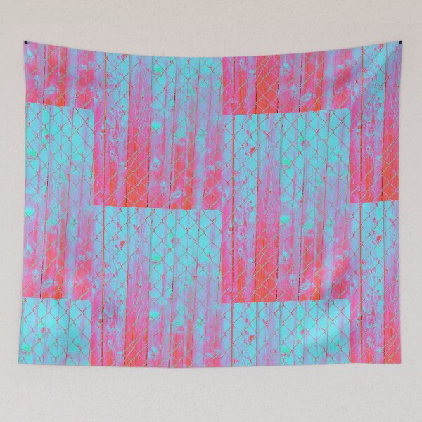 Item preview, Hot Pink and Neon Blue Double Fences Texture for All Over Print designed and sold by 10pmCreations.