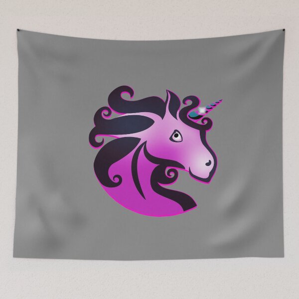 Item preview, Unicorn pony head violet pink designed and sold by mirrorimages.