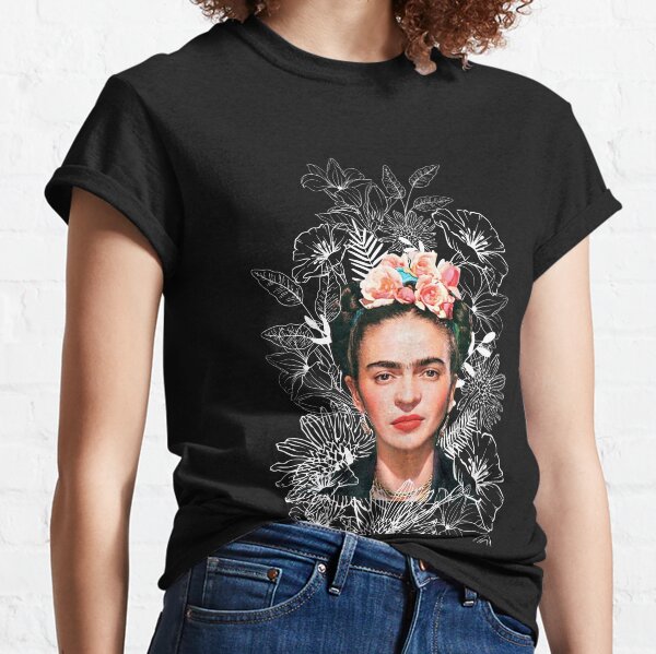 FRIDA KAHLO Geometric Lady 80'S Cotton Touch T-shirt Damen Crop Top 