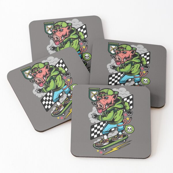 Item preview, Skateboarding Warthog Illustration designed and sold by SLAG-Creative.