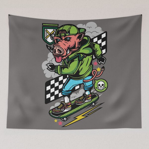 Item preview, Skateboarding Warthog Illustration designed and sold by SLAG-Creative.
