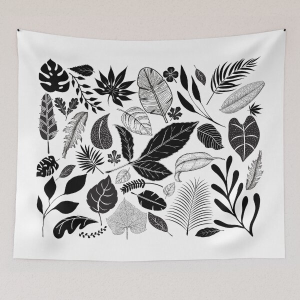 Item preview, Black And White Fallen Leaves designed and sold by Nancyanna.