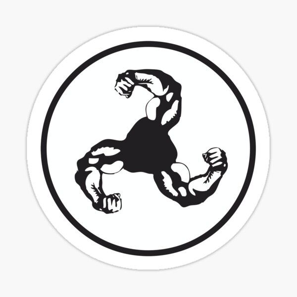 Bicep Logo (Black on White Disc) Sticker