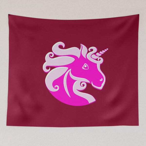 Item preview, Unicorn pony head pink and white designed and sold by mirrorimages.