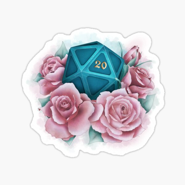 Floral D20 Sticker