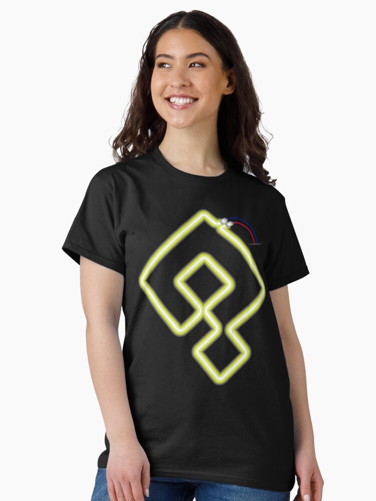 Imagen 2 de 7, Camiseta clásica con la obra aenigma Neon verde diseño geométrico, diseñada y vendida por achoprop.