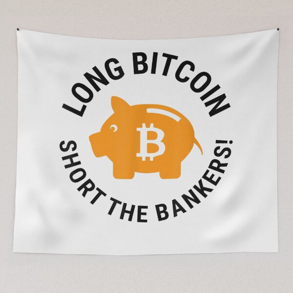 Item preview, Funny Cryptocurrency shirts | Long Bitcoin Short The Bankers designed and sold by ETIndustries.
