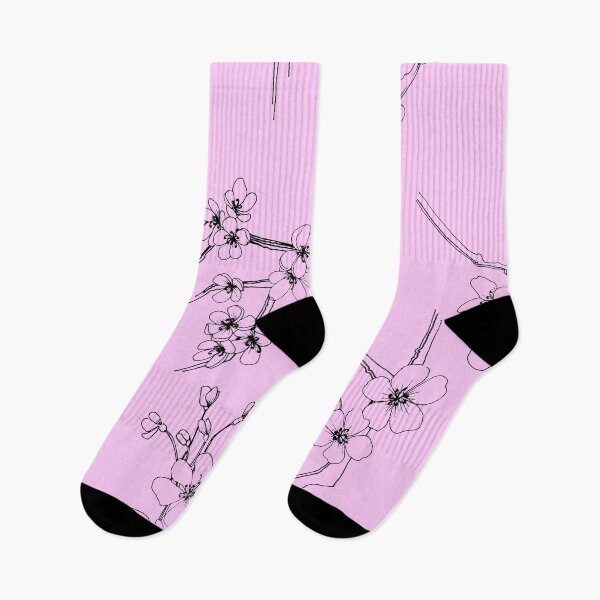 Item preview, Flower seamless pattern black linework. #3 Pink background. designed and sold by Sabrinaski.