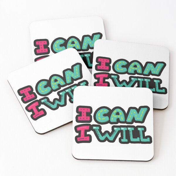 Item preview, I Can I Will, Motivational Inspirational quote Positive Vibes positivity Positive encouragement gift designed and sold by AwesomeUnique.