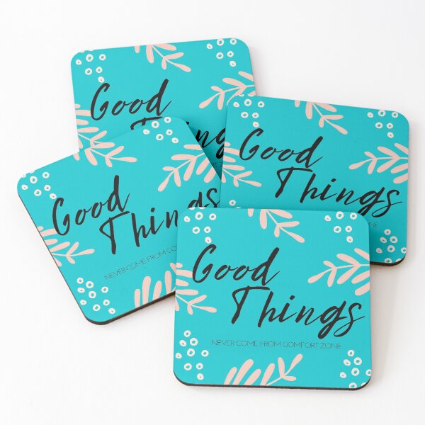 Item preview, Beautiful Blue Floral "Good Things" Quote Design designed and sold by MoninasArt.