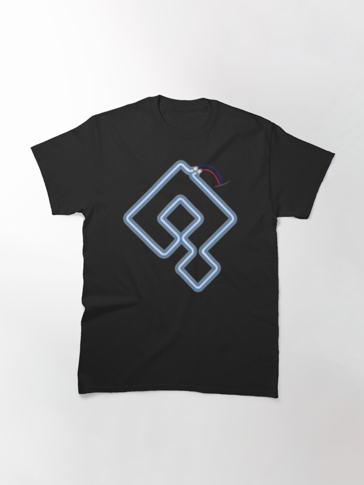 Imagen 3 de 7, Camiseta clásica con la obra aenigma Neon azul diseño geométrico, diseñada y vendida por achoprop.