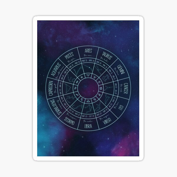 Zodiac wheel in white Sticker