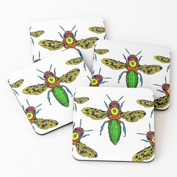 Item preview, happy bees flying colorful to the hive designed and sold by AriArt78.