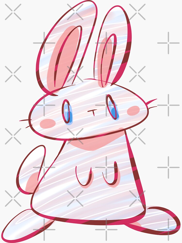 Glitch Bunny Sticker For Sale By Wutcat Redbubble