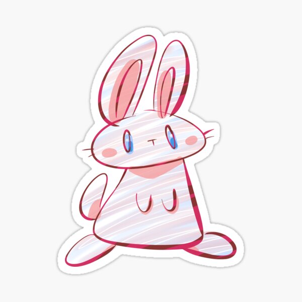 Glitch Bunny Sticker For Sale By Wutcat Redbubble