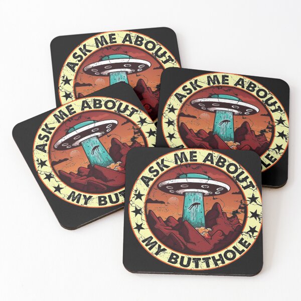 Item preview, Ask Me About My Butthole Funny UFO Alien Abduction Vintage designed and sold by Realme9876.