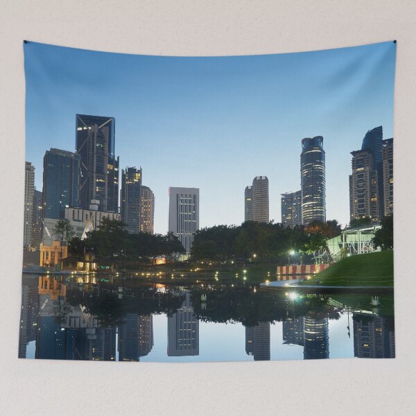 Item preview, Kuala Lumpur city downtown at before sunrise designed and sold by TravelDrone.