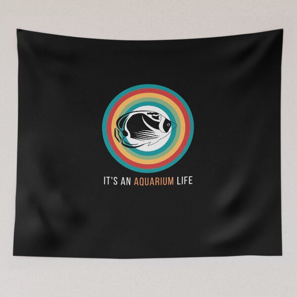 Item preview, Fish aquarium rainbow retro circle designed and sold by Learntobeamom.