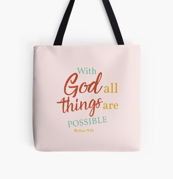 With God All Things Are Possible  Canvas Zipper Pouch – Scripture And Grace